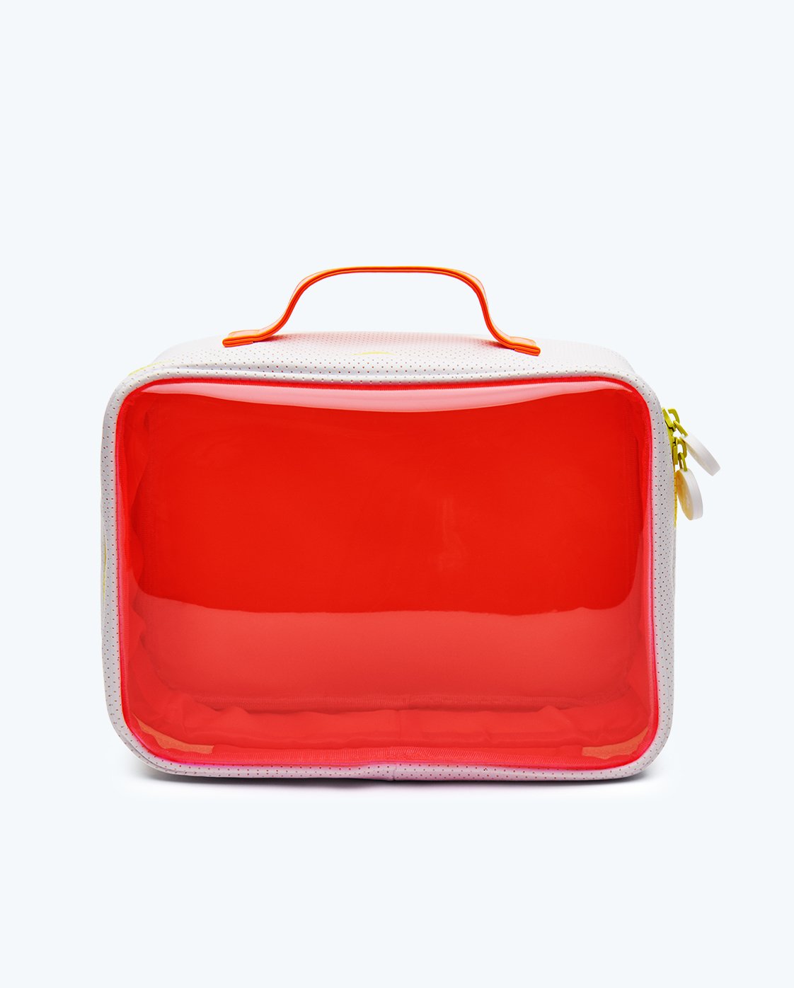 Dopp Kit  Neon Orange and White Toiletries Bag